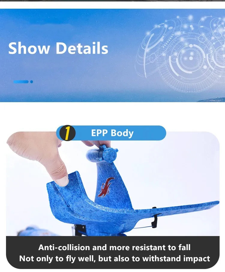 3 in 1 Large RC Glider Plane, EPP Anti-collision and more resistant to fall Not only to fly well, but