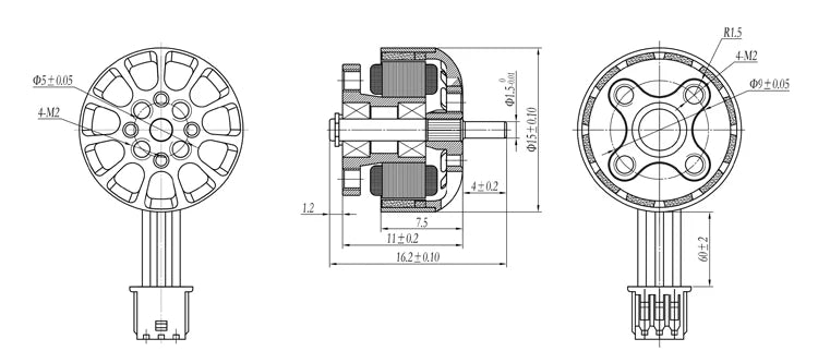 4PCS HappyModel EX1204, FPV Racing Drone Package Included: 1x Happymodel Motor or 4x Happy