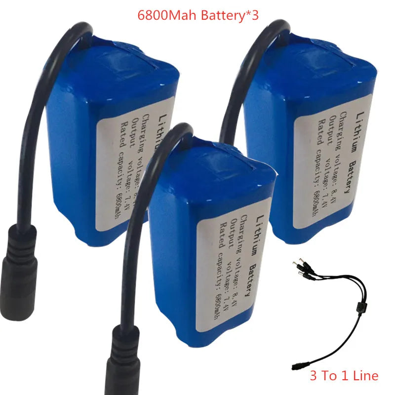 7.4V 13600Mah 6800Mah Battery, battery for t188 h18 C18 Bait Boat Battery Style7 :