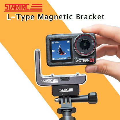 The STARTRC L-Type Quick Release Bracket is designed specifically for DJI Action cameras, offering magnetic mount flexibility and compatibility with various accessories.
