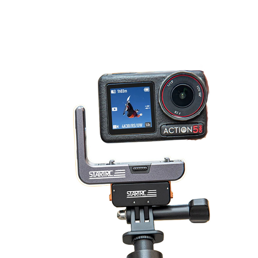 STARTRC L-Type Quick Release Bracket, STARTRC L-bracket for DJI Action 5 Pro/4/3 features magnetic mount, 1/4'' thread, and supports vertical/horizontal positioning.