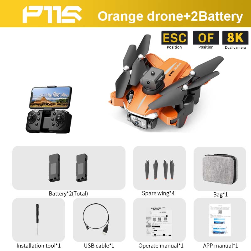 P11S Drone, 2(Total) Spare wing* 4 Bag"1
