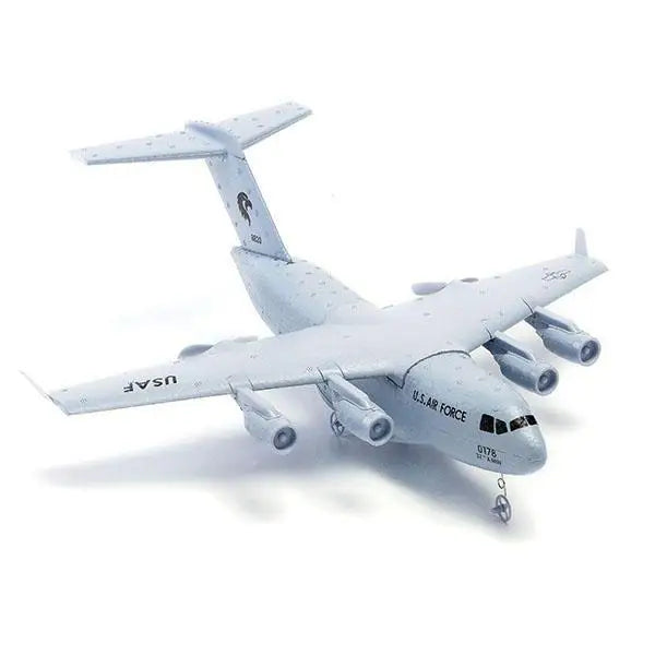 C-17 RC Drone - DIY Aircraft Transport Aircraft 373mm Wingspan EPP RC Drone Airplane 2.4GHz 2CH 3-Axis Aircraft Toy for Children 9 C-17 RC Drone, 1x C-17 Transport 373mm EPP DIY RC Airplane (Glue