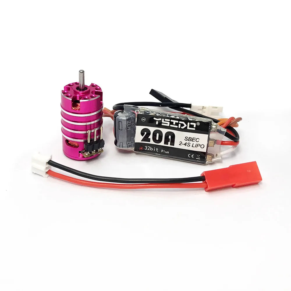 YSIDO 1625 Brushless Motor 2.0mm Shaft + 20A ESC, 3500/6000/7500/11000KV for Wltoys Traxxas 1/24 1/28 RC Cars