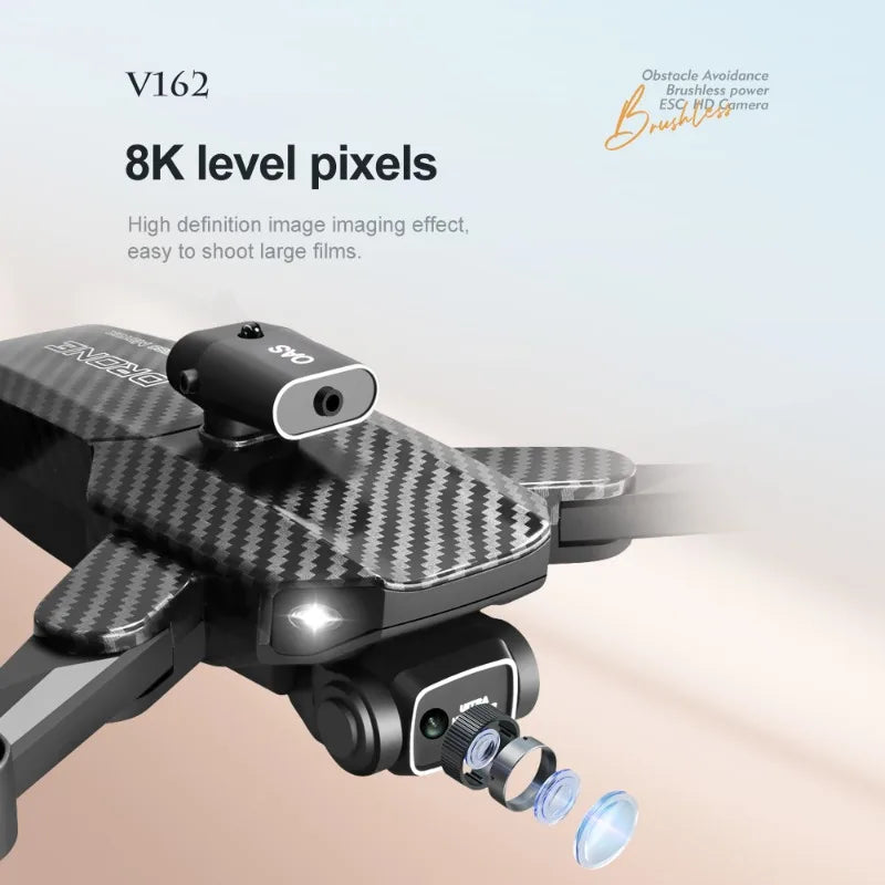 V162 Drone - 8K HD Dual Camera Obstacle Avoidance Aerial Photography Quadcopter 50x Magnification for Xiaomi Outdoor Travel