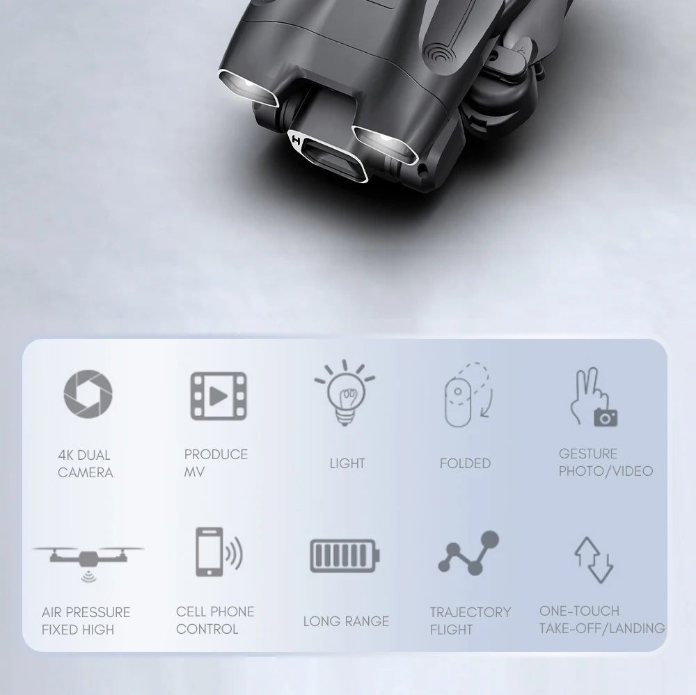 H66 Drone - 4K HD Camera Optical Flow Mini RC Helicopter FPV WIFI Professional Foldable Quadcopter Children's Toy Gifts 28 H66 Drone, 4k dual produce cesture licht folded camera mv photo