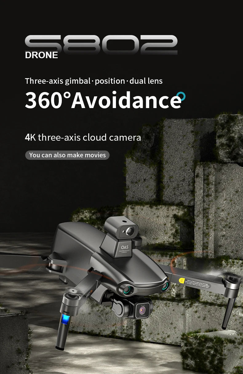 S802 Pro Drone, DRONE ROS3C3= Three-axis gimbal-position