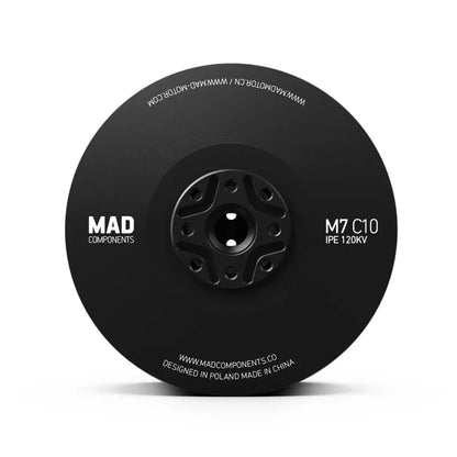 MAD M7C10 V3 Drone Motor, Chinese-made drone motor with high efficiency and endurance, available in 100KV, 120KV, or 190KV options.