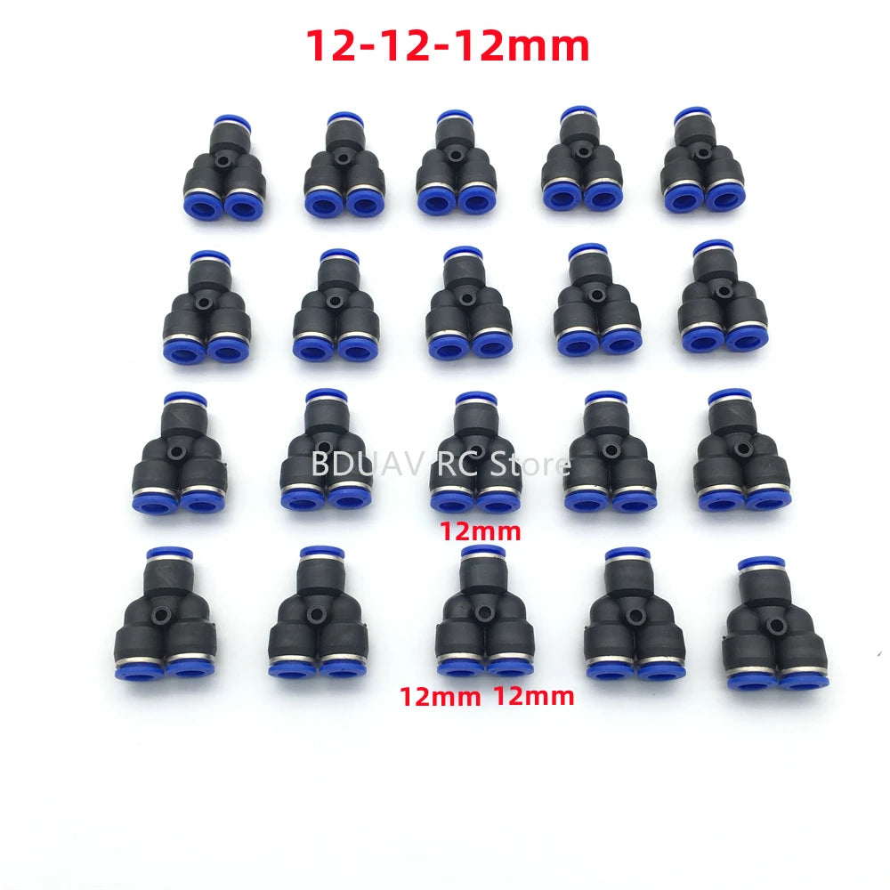 Y-type Trachea Quick Connector - 20pcs 8mm 12mm Y-type tee/trachea quick connector for agricultural plant protection drone Agriculture Drone Accessories 12 Y-type Trachea Quick Connector, 12-12-12mm 12mm BDUAV RC Store 12mm 12