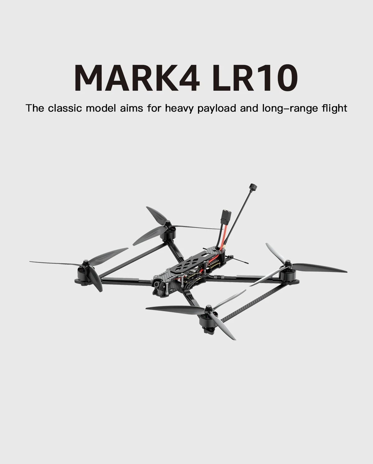 GEPRC MARK4 LR10 5.8G 2.5W Long Range FPV, classic model aims for heavy payload and long-range flight . LR1O