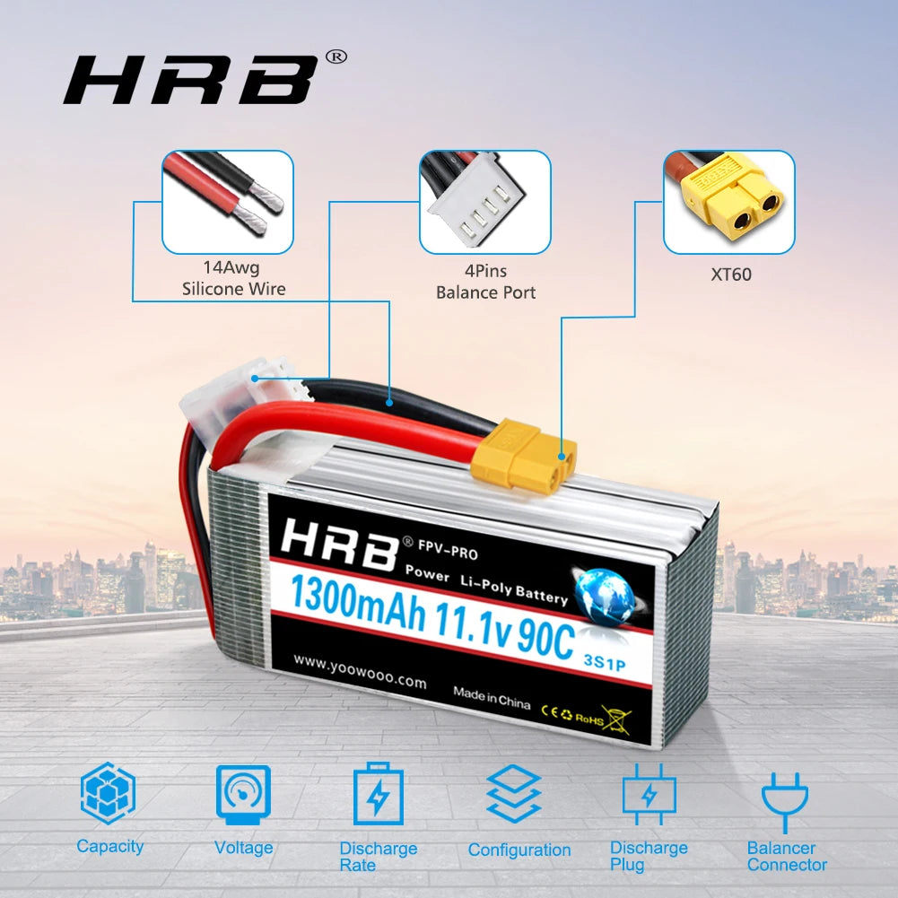 hrb FPv-Pro Power Li-Poly 1300mAh Battery Il
