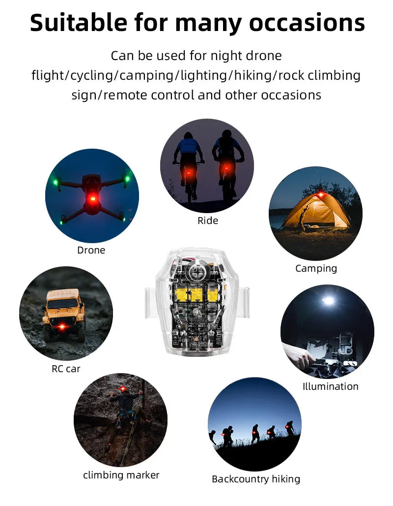 LED, Suitable for many occasions Can be used for night drone flight/cycling/camping 