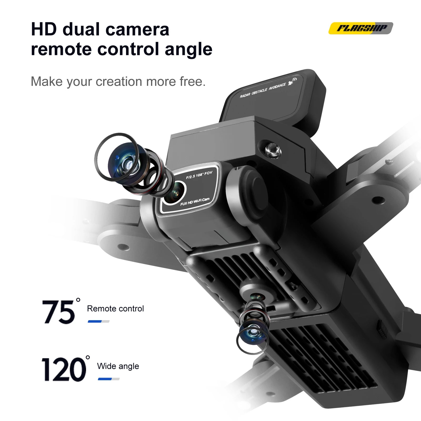S109 GPS Drone, HD dual camera FLaEGHIP remote control angle Make your creation more free. 75 Remote