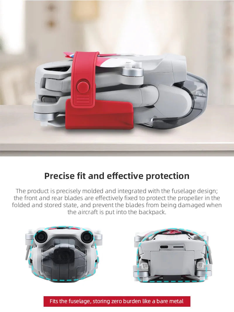 Propeller Holder for DJI Mini 3 PRO - Propellers Stabilizer Protector Belt Drone Props Fixed Mount Guard Drone Accessories 16 Propeller Holder for DJI Mini 3 PRO, backpack fits the fuselage, storing zero burden like a bare metal putty