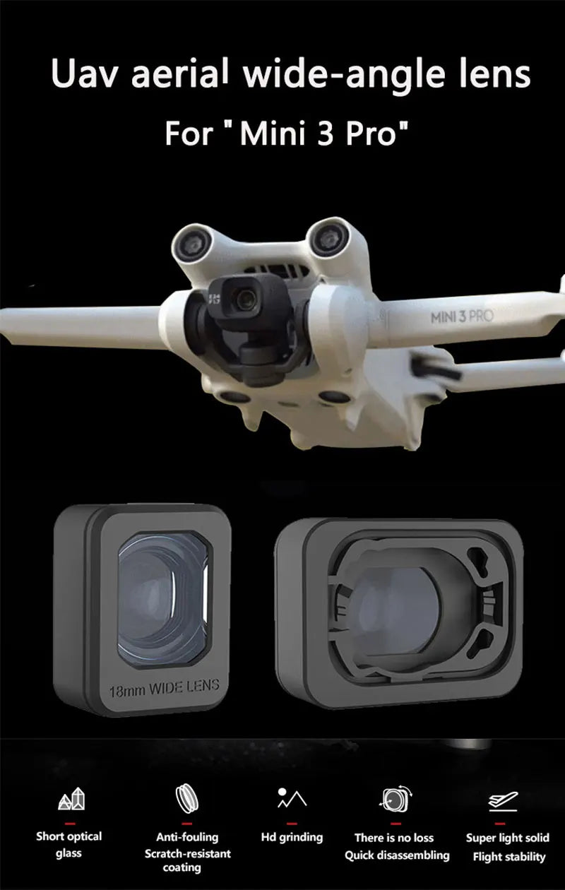 Wide-Angle lens Filter for DJI Mini 3 Pro - External Filter Shooting widescreen augmented high-definition lens Drone Accessories 9 Wide-Angle lens Filter for DJI Mini 3 Pro, Wide-Angle lens Filter for DJ