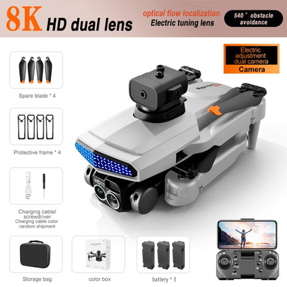 D6 Drone, optical flow localization 540 obstacle SK HD dual lens Electric tuning lens avold