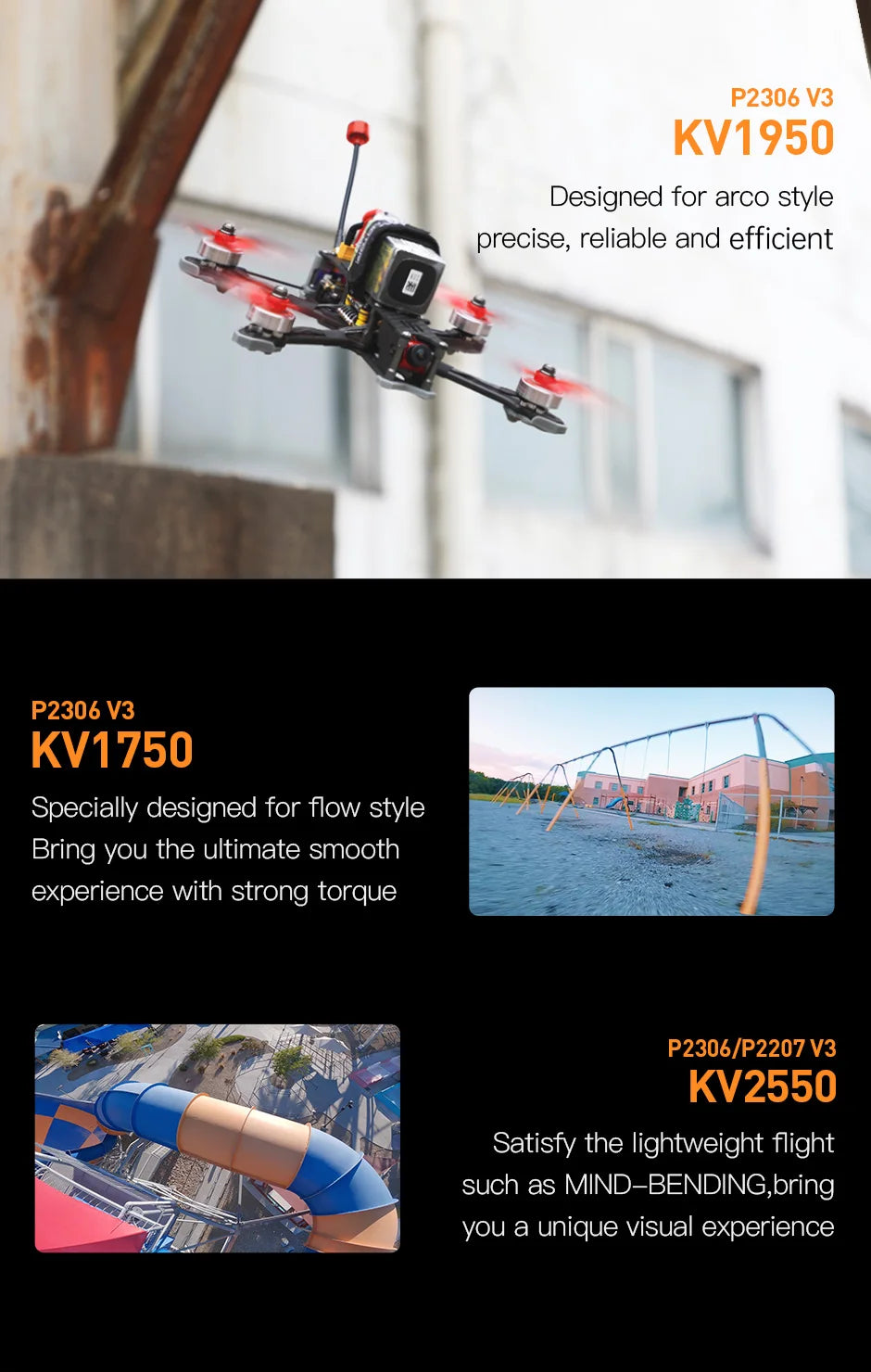 4pcs T-motor PACER P2207 V3.0 - KV1750 KV1950 KV2080 KV2550 Powerful Brushless Outrunner Motor Freestyle For FPV RC Drone 8 4pcs T-motor, P2306 V3 KV1950 Designed for arco style precise, reliable and