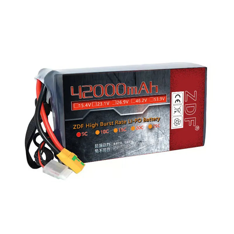 ZDF New High Energy Density 6S 23.1V 12000mAh 14000mah 18000mah 22000mah 28000mAh 31000mAh 42000mah 15C Solid State Battery Agriculture Drone Battery 12 YZOOOmAH 46.2v 753.9V D154vC23.1