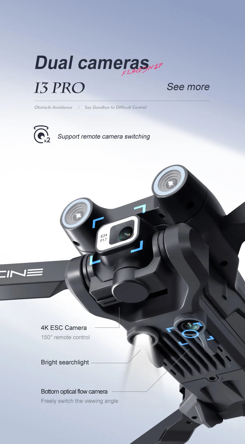 XYRC New i3 Pro Drone, dual cameras i3 pro see more obstacle avoidance say goodbye to