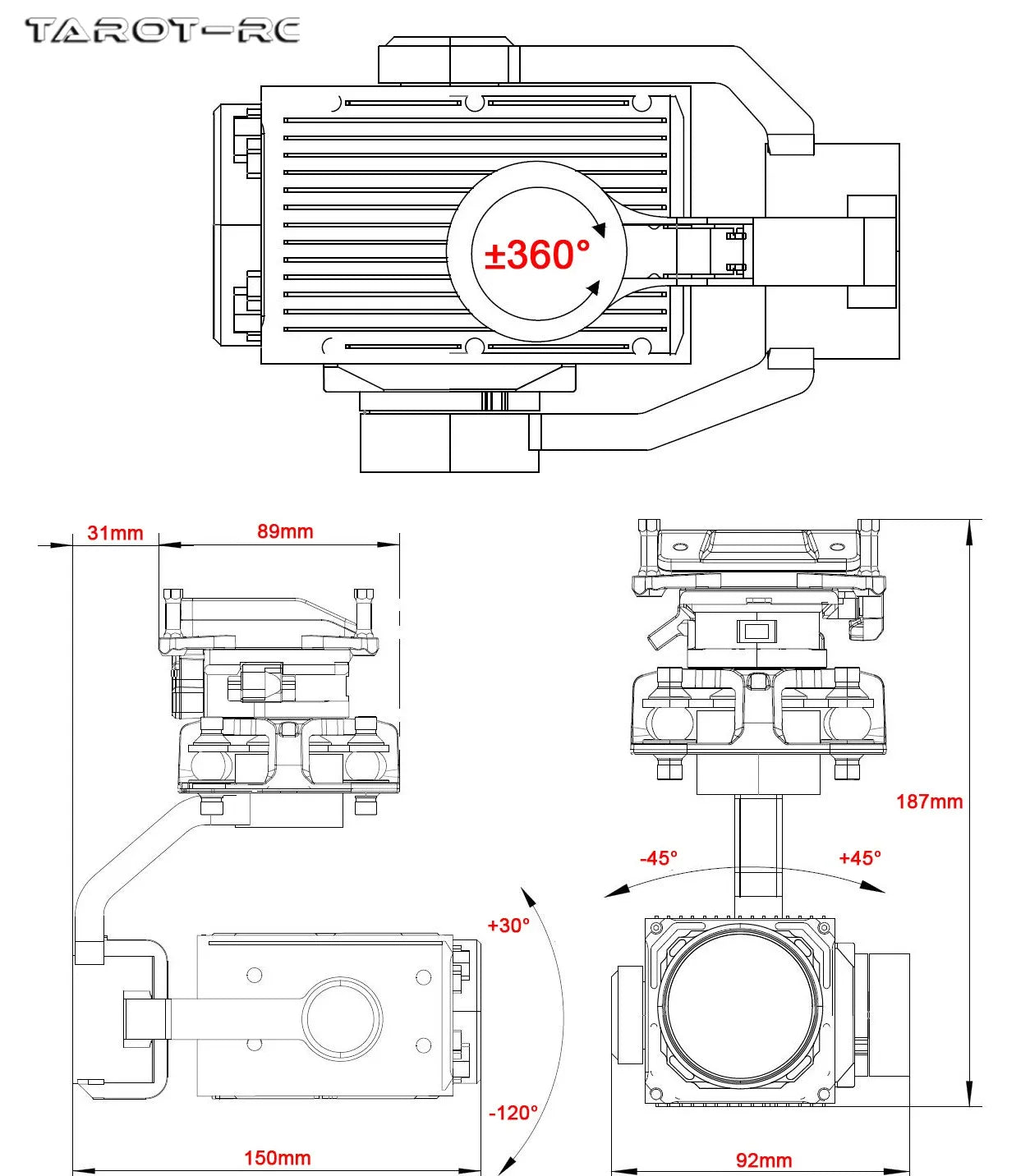 the pod adopts professional three-axis mechanical stabilization technology . the image stabilization