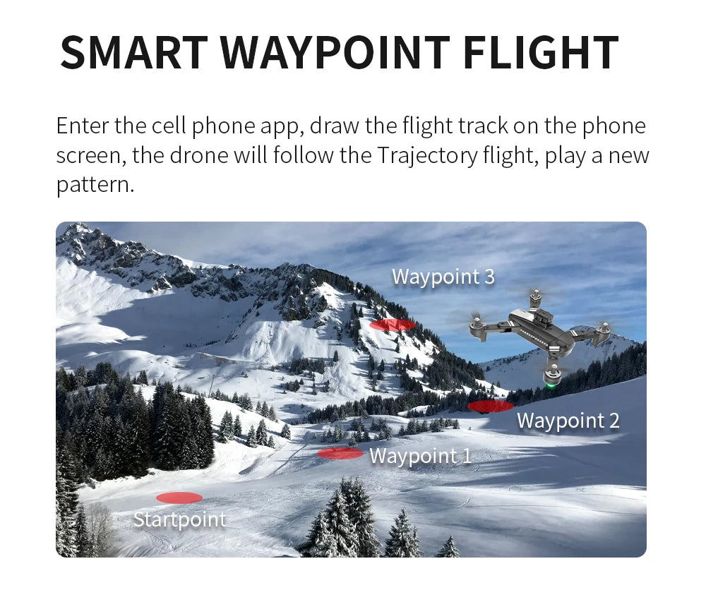 HJ69 Max Drone, smart waypoint flight enter the cell phone app, draw the flight track