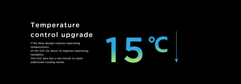 the new design reduces operating temperjlures ot the ESC by about 15