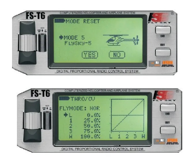 Flysky FS-T6 6CH 2.4G LCD Transmitter, oanterkam AcARfFHF Siat FS-T6 