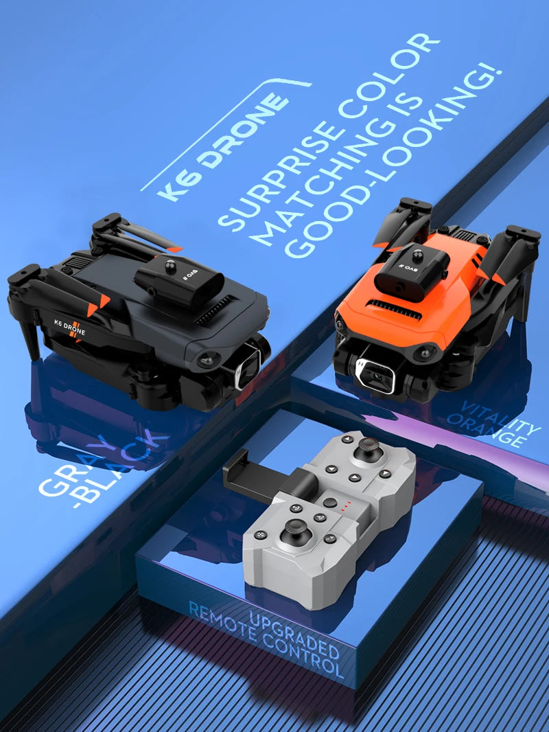 NEW K6 Drone Professional 4K HD Camera Mini Drone Optical Flow Localization Three Sided Obstacle Avoidance Quadcopter Toy Gift 31 NEW K6 Drone, 8 d 8g color good-lookingi drone matching '
