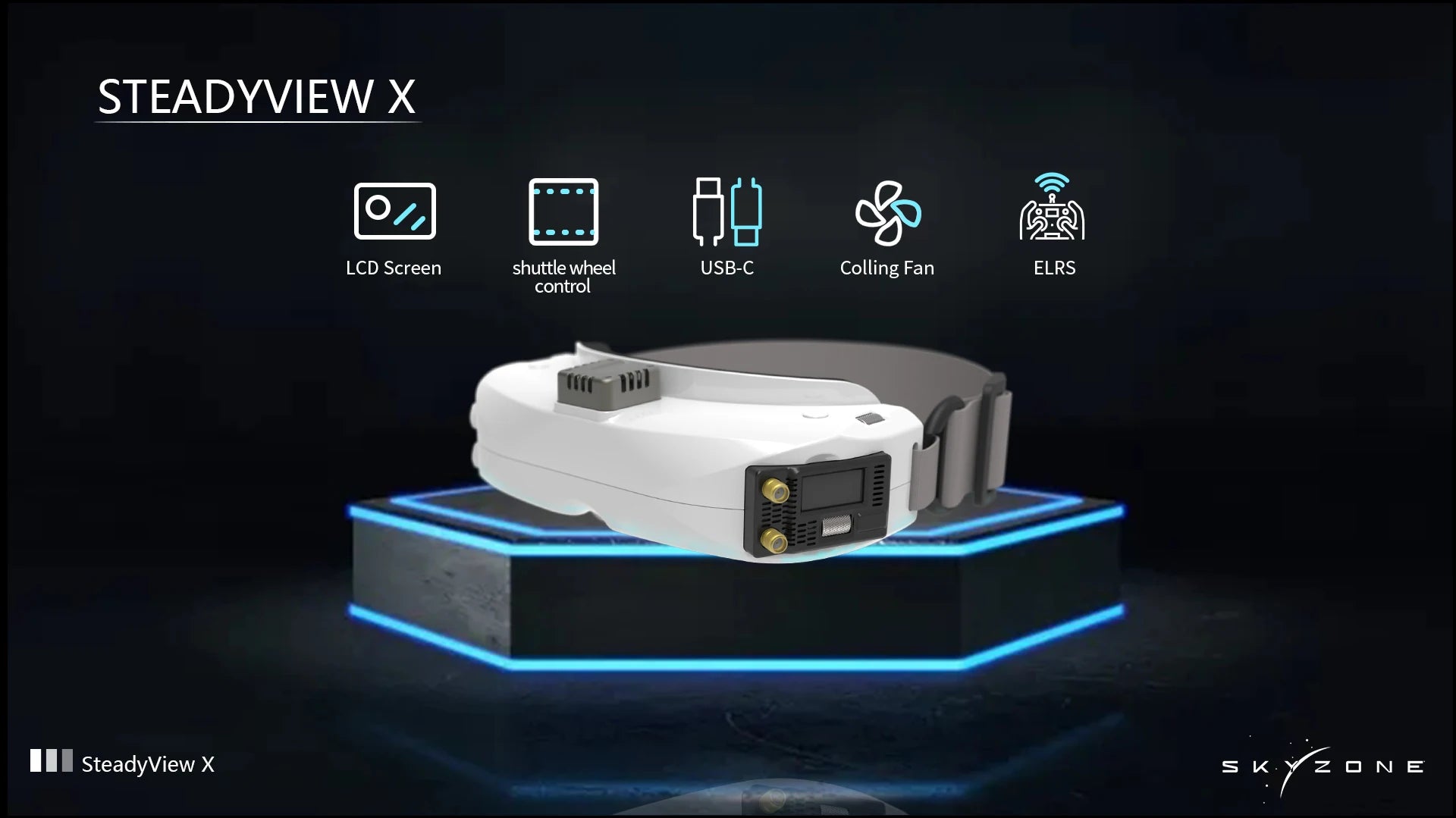 SKYZONE SteadyView X - 5.8Ghz IPS Screen Receiver Module Shuttle Wheel Control High Sensitivity Receiver 8 SKYZONE SteadyView X, Shuttle Wheel Control High Sensitivity Receive