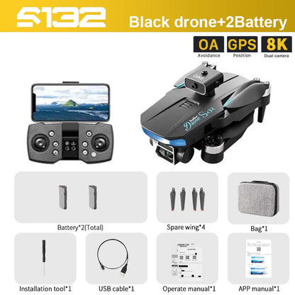S132 Drone, OA GPSI 8K Avoidance Position Dual camera Battery* 2