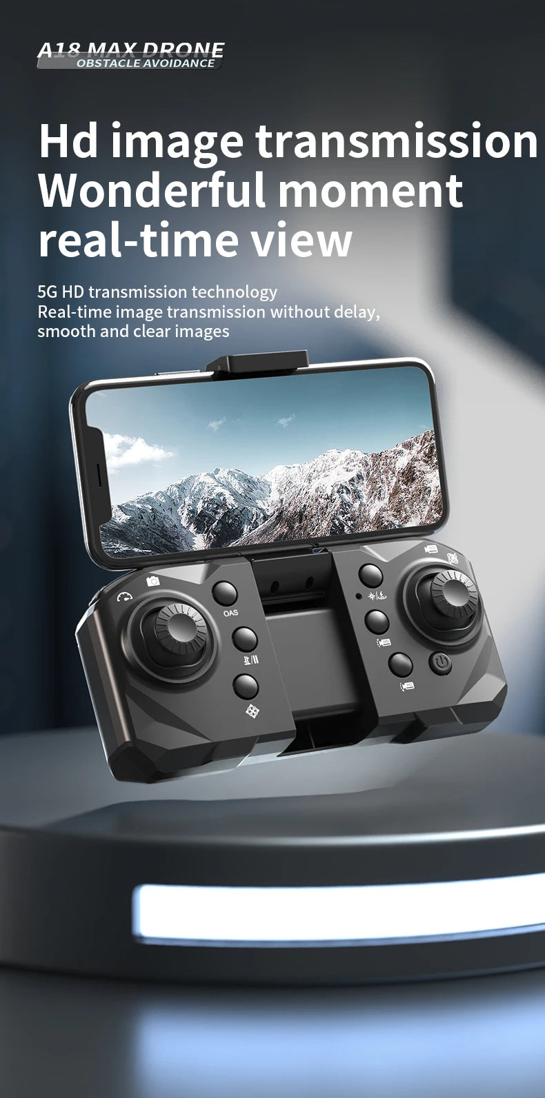 A18 MAX Drone - 4K HD Camera Brushless Motor FPV Aerial UAV Flow Positioning Obstacle Avoidance with Breathing Light RC Quadcopter 22 A18 MAX Drone, a1& maydrone obstacle avoidance hd image