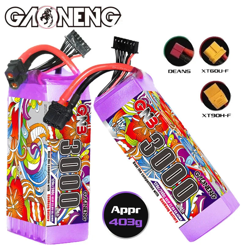 GaoNeng GNB 6S HV 22.8v 3000mAh 120c/240c Lipo Drone Battery