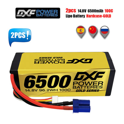DXF 4S Lipo Battery, DXFBAWRB 2pCS 14.8V G500mAh 100C BATt