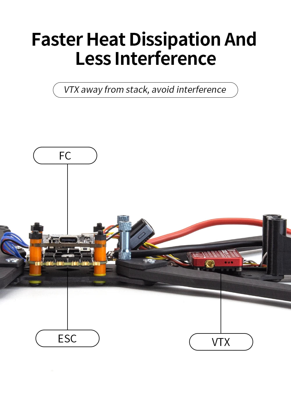 ATOMRC Insight7, Faster Heat Dissipation And Less Interference VTX away from stack