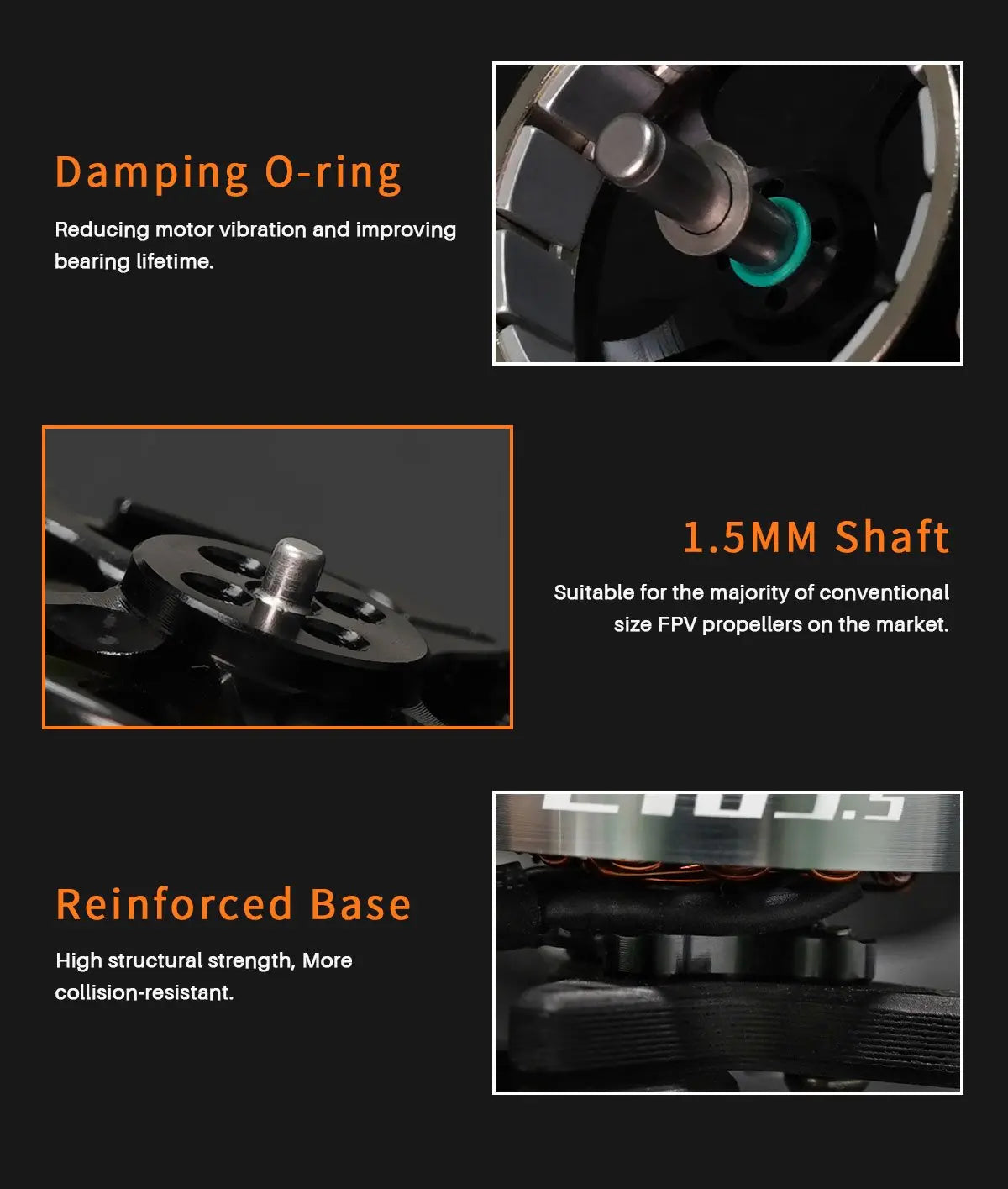 GEPRC SPEEDX2 0803 Brushless Motor, 1.5MM Shaft Suitable for the majority of conventional size FPV propellers