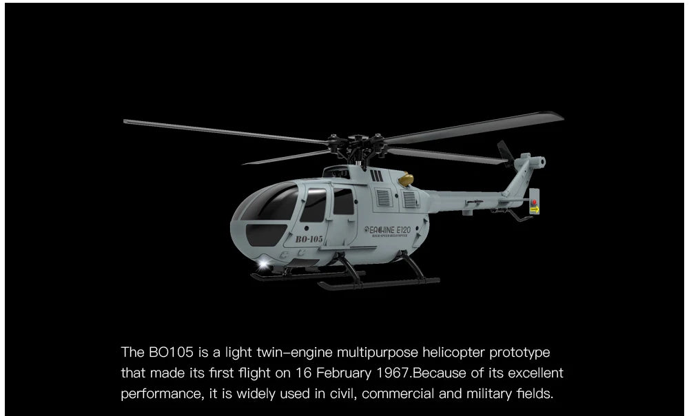 Eachine E120 RC Helicopter, #EAMHINE E120 KO-I05 The BO105 is a light twin