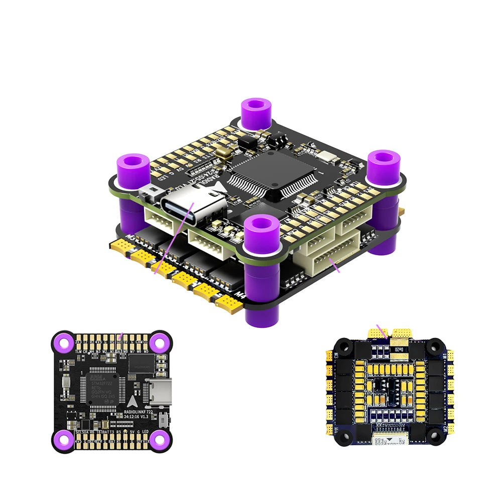 Radiolink F7 F722 8CH Flight Controller Stack w/ OSD + Flycolor 55A 4-in-1 ESC, 3–6S, 30.5x30.5mm, SBUS/CRSF