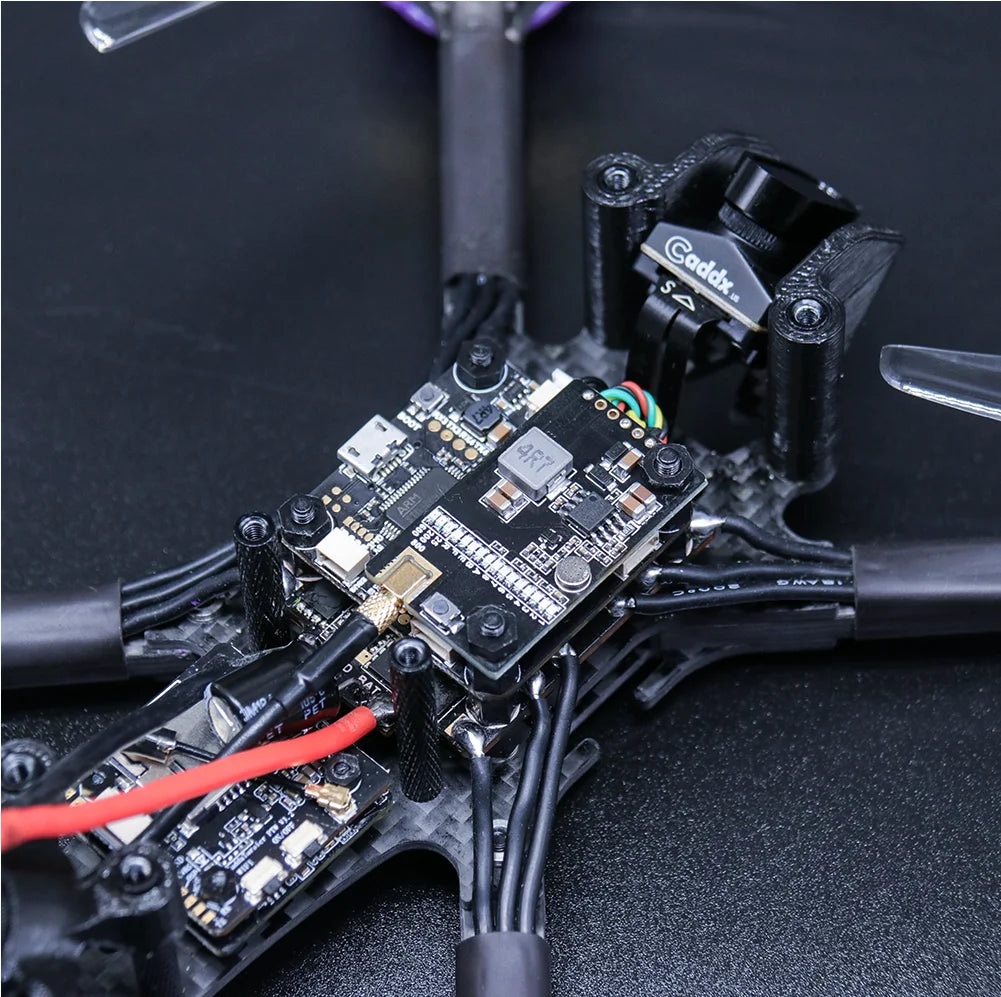 TCMMRC LAL5.1 Drone Kit - HD Professional Radio Control Drone Kit Wheelbase 225mm 2507 2600kv Brushless Motor with 4K Dual Camera Quadcopter 19 TCMMRC LAL5.1 Drone, it has an LED programming signal output port, and can adjust the strip color and flashing mode
