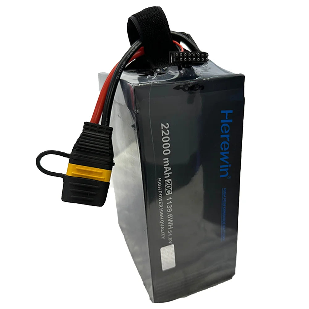 Herewin 14S 51.8V 16000mah 22000mAh 30000mAh 20C Li-Po Bateria de lítio com plugue AS150U para drone agrícola