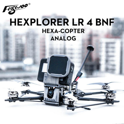 FLYWOO HEXplorer LR 4 4S Hexa-copter BNF Analog Caddx Ant Cam F411HEX BS13A 6IN1 600mw vtx ( MPU6000 ) 1404 2750KV