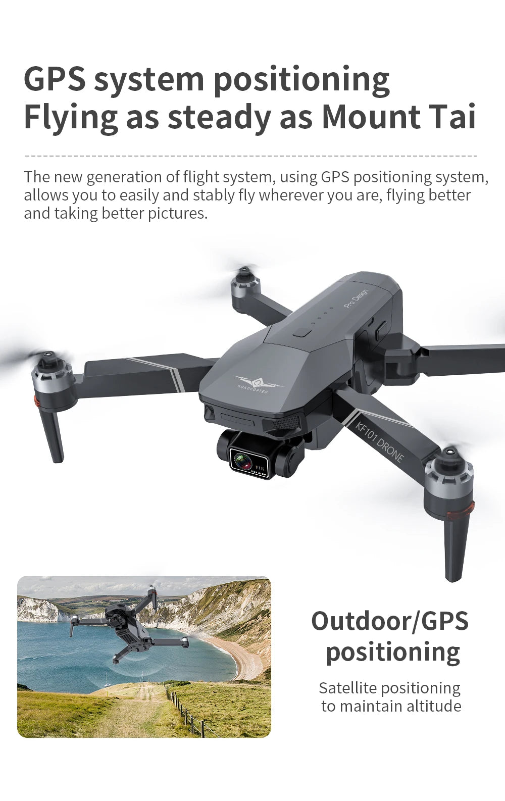 New GPS Drone, GPS system positioning allows you to easily and stably fly wherever you are; flying better and