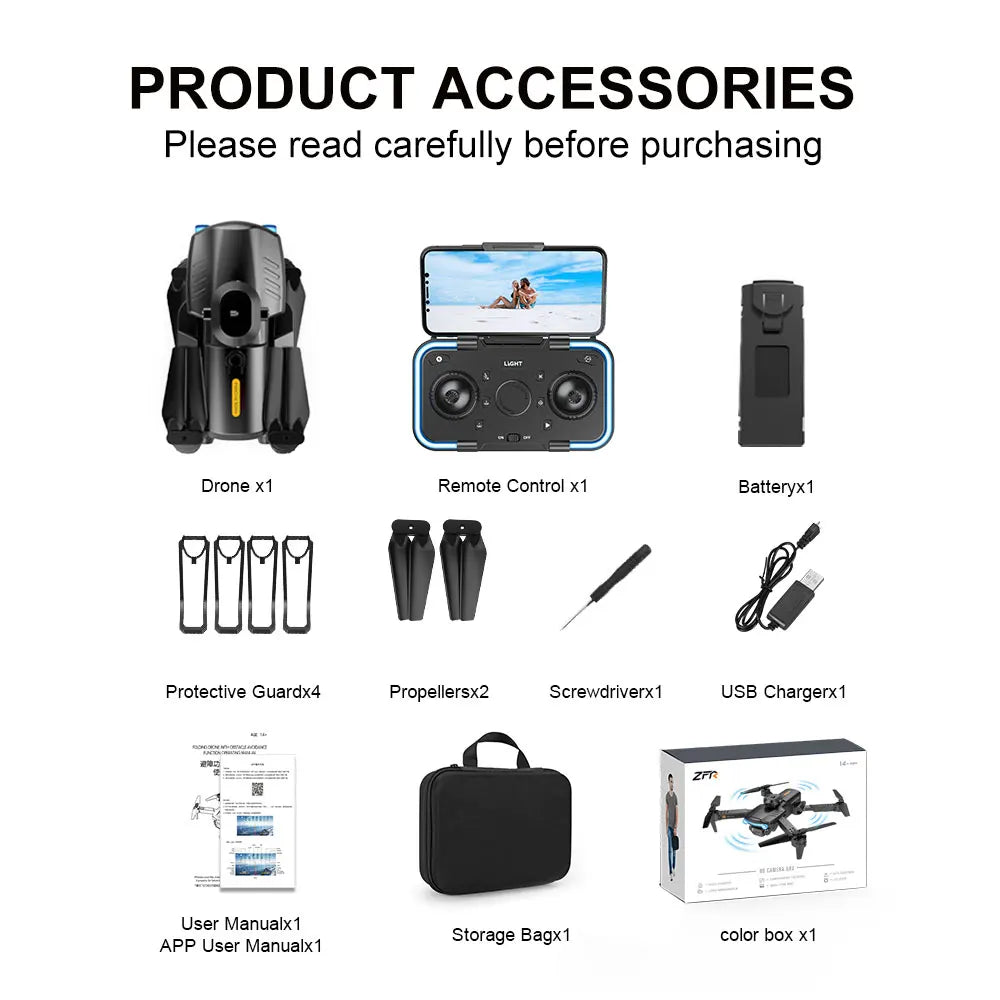 F187 Drone - 2024 New 4K HD Dual Cameras Optical Flow Obstacle Avoidance Remote Control Professional Drones 48 F187 Drone, drone x1 remote control x2 batteryx1 i