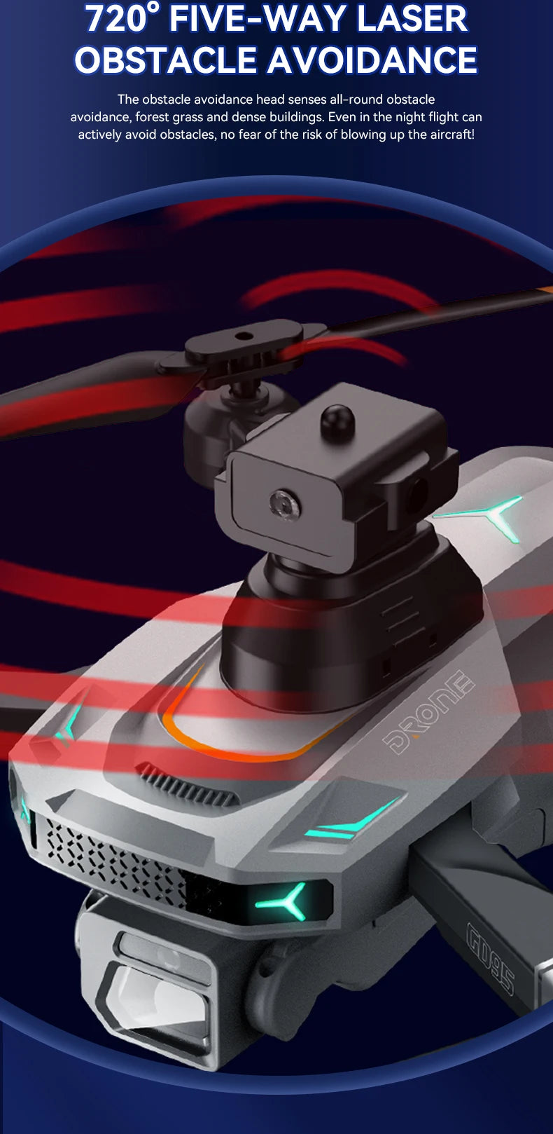 2024 GD95 Pro Max Drone - 8K HD Dual Camera Brushless Motors GPS Smart Follow RC Helicopter Quadrocopter Boy's Toys 11 2024 GD95 Pro Max Drone, 7200 FIVE-WAY LASER OBSTACLE AVO