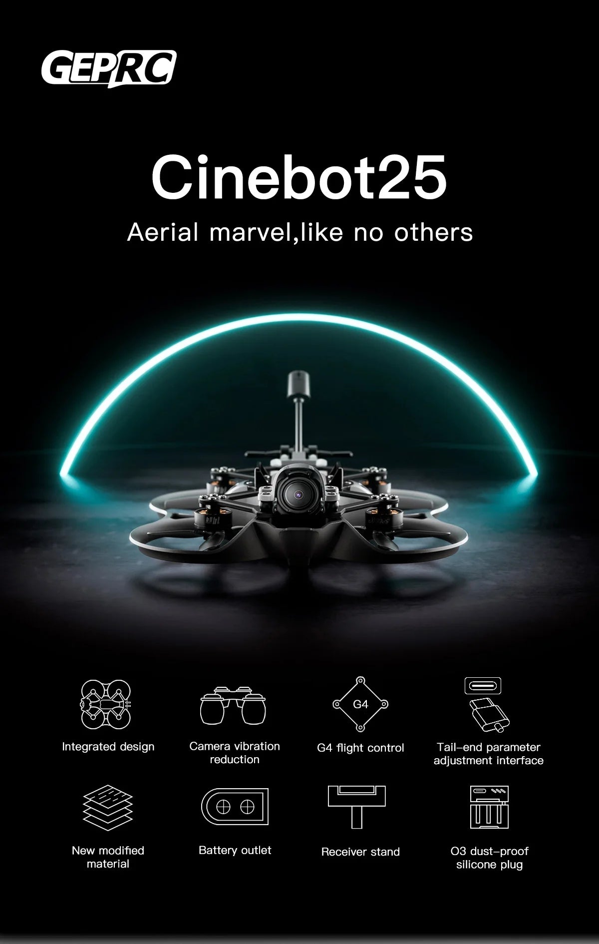 GEPRC Cinebot25 S WTFPV 2.5inch FPV Drone - G4 45A AIO FC ESC BLHeli 32Bit 45A RC 1505 4300KV Motor Racing Freestyle Quadcopter 8 GEPRC Cinebot25 S WTFPV 2.5inch FPV Drone, GEPRC Cinebot25 Aerial marvel,like no thers buhl