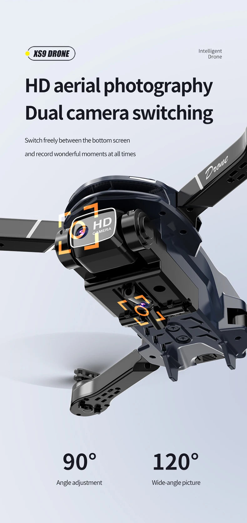 XS9 Drone, KS9 DRONE Intelligent Drone HD aerialphotography Dual camera switching Switch freely between
