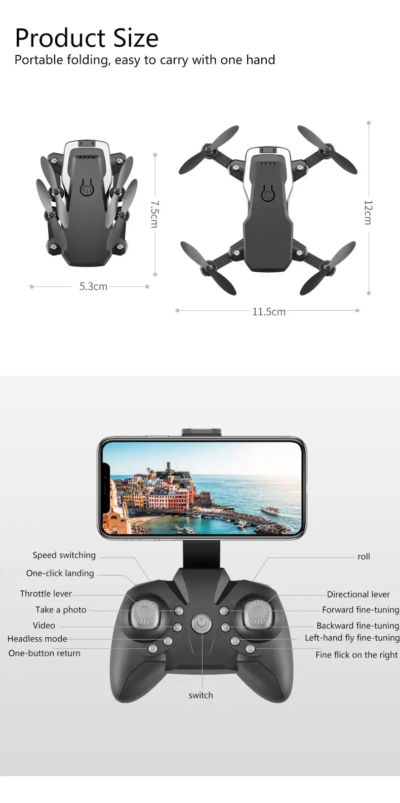 LF606 Drone, product size portable folding, easy to carry with one hand 5 5