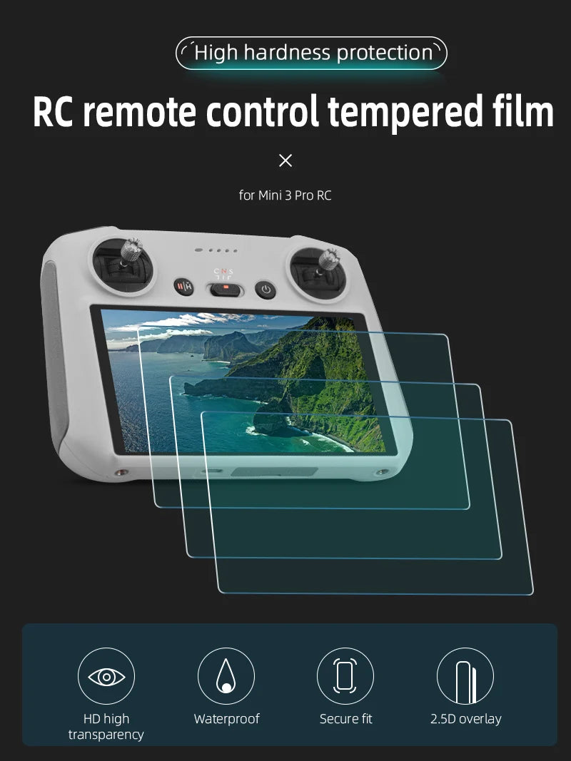 High hardness protection RC remote control tempered film for Mini 3 RC HD high Water