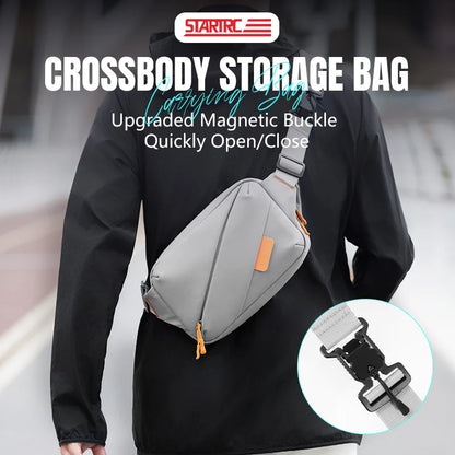 STARTRC Camera Storage Bag, STARTRC crossbody bag with magnetic buckle, waterproof, large capacity, quick access, fits DJI Pocket 3, Action 4/5 Pro, Insta360 X5/X4.