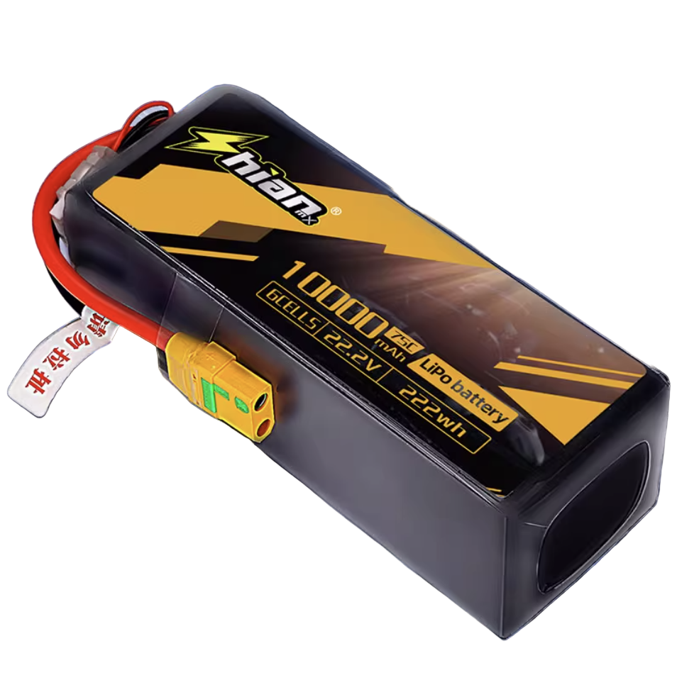 ShiAnMx 10000mAh 6S 22.2V LiPo battery with 222Wh capacity, ideal for high-performance drones and RC devices requiring long flight times and reliable power.