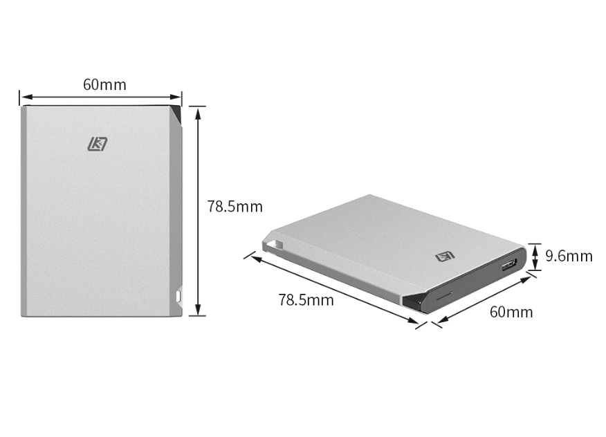 LKTOP PB20 Air 5000mAh 超薄 20W PD 行動電源，CNC 鋁合金，APP 智能控制 & 尋物器，USB-C 轉 USB-C 掛繩線